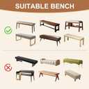 Genina Stretch Dining Bench Covers, Waterproof Stretch Jacquard Bench Seat Protector Cover, Rectangular Bench Cover for bedrooms, Living Rooms, Kitchens, Removable, Washable