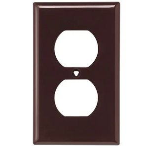 Eaton Wiring Standard Size Duplex Receptacle Nylon Wallplate, Brown