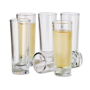 Oggi Tall Shot Glasses w/Heavy Base, Set 5  - Real Glass Shot Glass Set, Cool & Classic Design Ideal Groomsmen Gifts, Tequila Shot Glasses, Bachelor Party Favors for Men - 2oz / 59ml