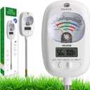 HSLGOVE Soil Test Kit, 7-in-One Soil Moisture Meter/Soil PH Meter/Fertility, Dual Screen Soil Tester w/Digital Soil Temp/Air Temp&Humidity for Plants Gardening,Lawn,Farm Indoor&Outdoor-Milk White