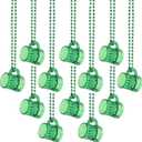 JOYIN 12 PCS St Patrick's Green Mug Bead Necklaces for Women Men, for Mardi Gras, St. Patrick's Day, Costume Themed Party Games Favor Supplies