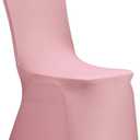 Peomeise Stretch Spandex Chair Cover for Wedding Party Dining Banquet Event (Dusty Rose, 6)