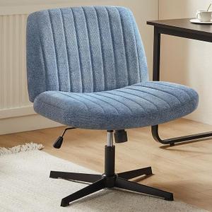 DUMOS Criss Cross Chair, Cross Legged Vanity Chair No Wheels, Home Office Comfy Fabric, Height Adjustable, Armless Wide Seat, Swivel, 
Product Dimensions	26.38"D x 25.98"W x 32.48"H
Size	Fabric