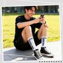 6 Pairs Non Slip Soccer Socks Stripe Anti Slip Football Baseball Athletic Soccer Socks for Men Women