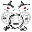 Z00M HB876E 2-PIN 4-Pistons E-Bike Electric Power-Off Hydraulic Brake Set with 160mm Rotors, Pre-Bled with Mineral Oil Brakes Kit for eBike, Mountain Bike, Road Bike