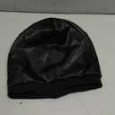 Silky Satin Lined Bonnet Sleep Cap - Adjustable Stay on All Night Hair Wrap Cover Slouchy Beanie for Curly Protection Women and Men Solid Black