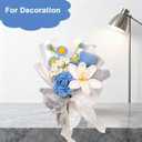 Crochet Flowers Bouquet, Crochet Rose Knitted Flower Bouquets for Valentine's Day, Mother's Day, Birthday for Woman, Man, Girlfriend, Wife, Lover, Mom (Blue-1)