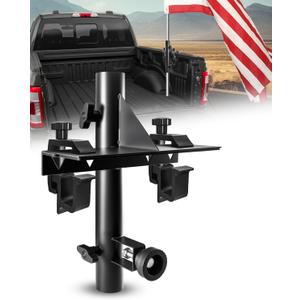 Truck Bed Flag Pole Mount, No Drilling Flagpole Holder for Pickup Truck Bed Side, Fits up to 1.25 inch Poles, Universal Fit for Most Trucks
