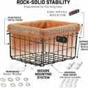 Xixter Pet Bike Basket with Liner & Mounting Hardware Metal Wire Rear Bike Basket for Dogs & Cats Comfortable Plush Bicycle Basket for Adult Bikes,Scooters Secure Universal Rack Mount