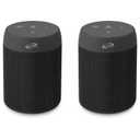iLive Portable Bluetooth Waterproof Speaker, 2.56 x 2.56 x 3.54 Inches, Includes Micro-USB to USB Cable and Carabiner Clip, Black, Pack of 2