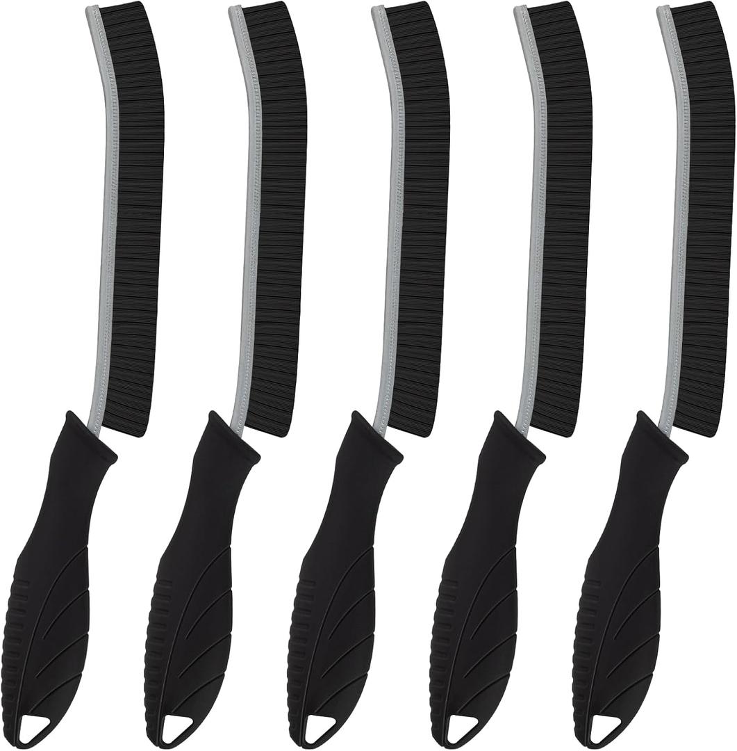 5 x Cleaning Brush, 5 Pcs Hard Bristle Crevice Cleaning Brush, Grout Brush, Scrub Brush for Tile Grout Crevice, Gap Cleaning Tools for Bathroom Kitchen Toilet Window Track (5, Black)