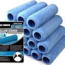 Great Andrew 18 Pack Paint Roller Covers 9 Inch 3/8-Inch Nap, Dense Fibers Large Paint Roller Kit for Painting Textured Smooth Rough Surfaces Walls Floors House