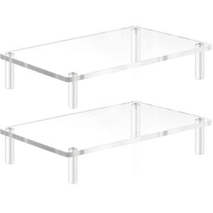 YestBuy Acrylic Monitor Stand Riser, Clear Computer Stand for Laptop, iMac, Pc, Printer, Desktop Ergonomic, Desk Riser Work from Home Accessories Office Supplies Platform Save Space