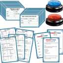 Christian Bible Family Feud Game with 2 Buzzers,Religious Trivia Quiz Card Game for Church Groups,Easter Parties,Team Building & Family Game Night (28 Cards)