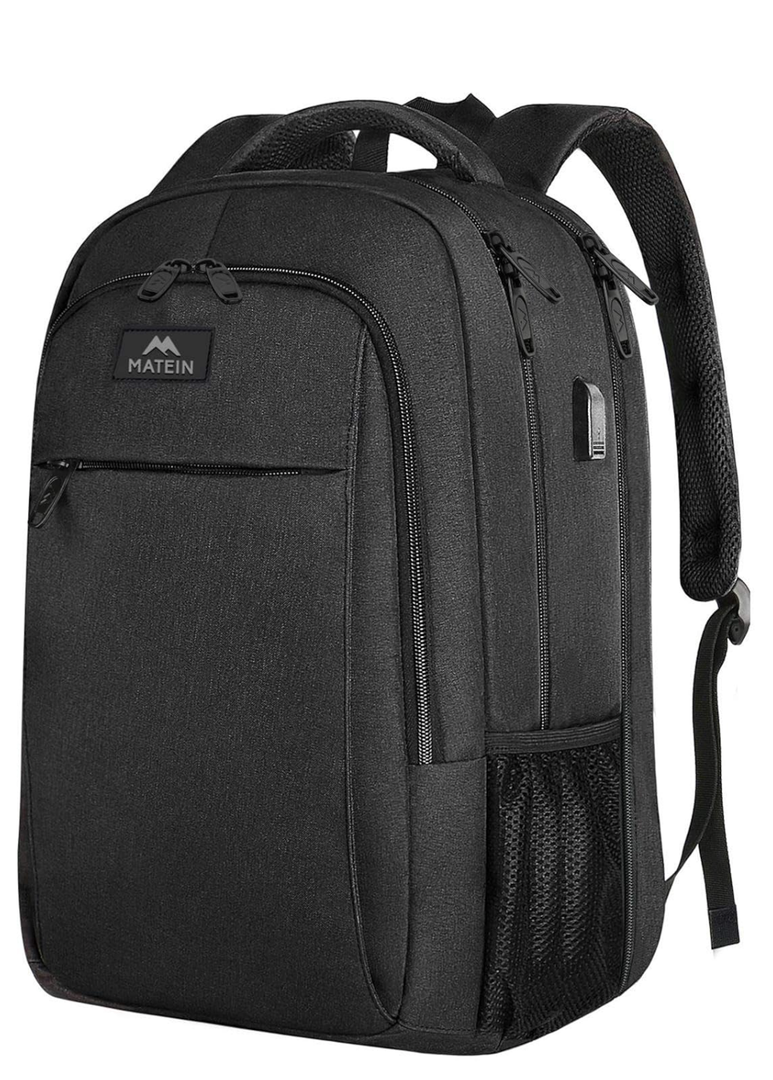 MATEIN Extra Large Backpack, 17 Inch Travel Laptop Backpack with USB Charging Port, Anti Theft TSA Friendly Business Work College Computer Backpack for Men Women, Black