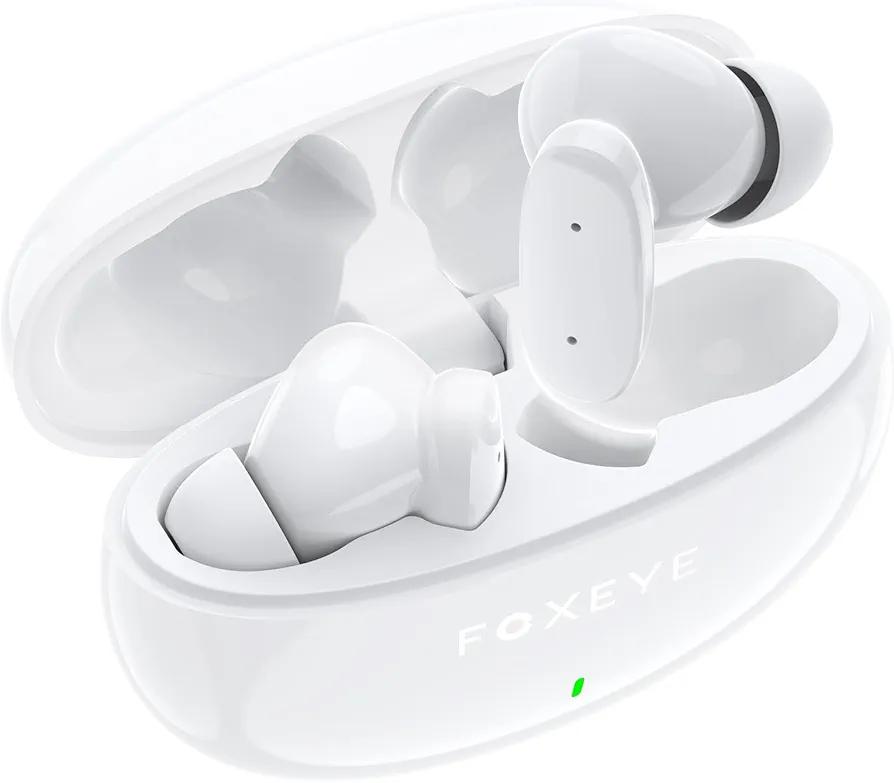 Foxeye Wireless Earbuds, Bluetooth 5.3 Earbuds Stereo Bass, Bluetooth Headphones in Ear Noise Cancelling Mic, 30 Hour Playtime, USB C Mini Charging Case Ear Buds, 10mm Drivers with Big Bass (White)