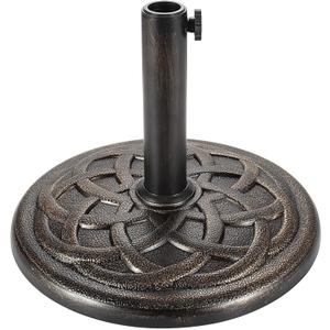 Jarka&Co Patio Patio Umbrella Base Stand - 20 lbs 16.5" Heavy Duty Outdoor Umbrella Stand, Market Umbrella Holder for Pool, Garden, Backyard, Beach, No Water or Sand Required, Round Bronze