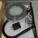 10X Magnifying Glass with Light and Stand, 5 Color Modes Stepless Dimmable LED Lighted Desk Lamp, Hands Free Magnifier with Flexible Goose-Neck for Craft Hobby Painting Sewing Close Work (Black)