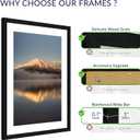 20X28 Poster Frame, Display Pictures 16X24 with Mat or 20X28 Without, Wall Hanging Frames, Black, 3 Pack