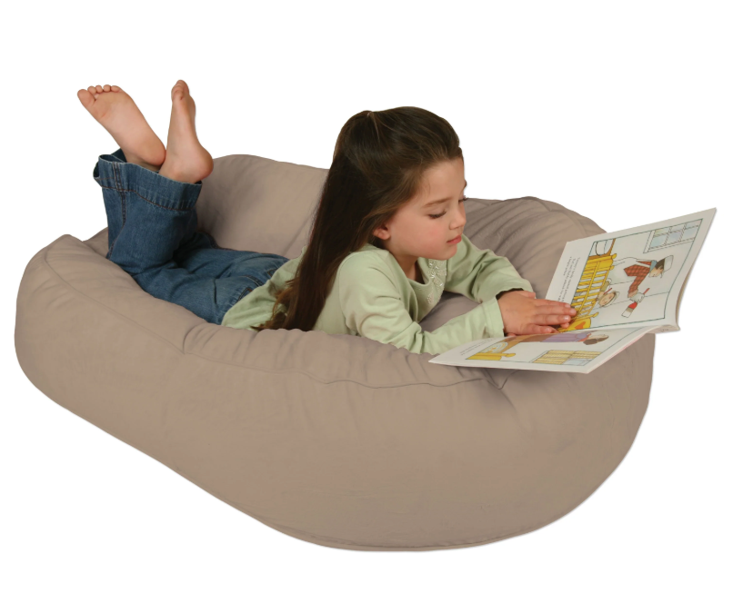Leachco Pillay Plush Sling-Style Lounger, Latte