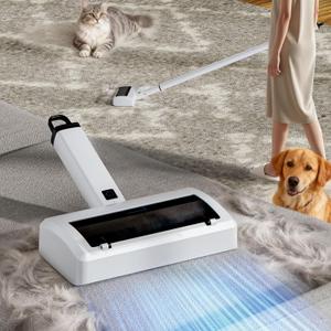 Electric Carpet Rake for Pet Hair Removal,Pet Hair Removal Tool & Car Detailing Dog Hair Remover for Car, Couch Furniture,Reusable Pet Fur Remover Lint Roller for Animal Fur Lint (White, Electric)