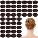 XunYee 48 Pcs Hair Donut Maker, Brown Large Hair Bun Rings for Ballet Style, Bulk Doughnut Shaper for Women and Girls (2.3 Inch)