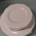 WDF 60pcs Pink Plastic Plates - Baroque Pink Disposable Plates Including 30 Dinner Plates 10.25inch, 30 Dessert Plates 7.5inch for Upscale Wedding &Parties