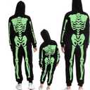 Spooktacular Creations Halloween Skeleton Costume, Family Matching Skeleton Costume for Halloween Cosplay Party (Small, Fluorescent Green)