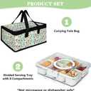 Artcome Sealed Divided Serving Tray with Handle, 8 Compartments, & Carry Bag - Ideal for Organizing and Carrying Snacks and Appetizers - Perfect for Outdoor Dining, Picnics, BBQs, Gatherings & Leisure