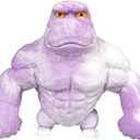 Stretchy Squishy Monkey Gorilla Toy - Pull, Squish & Relax! Durable Elastic Rubber Stress Relief Fidget Toys for Kids & Adults, Fun Birthday (Purple)