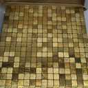 VAOVI Gold Kitchen Backsplash Tiles Peel and Stick Mosaic Stickers Self-Adhesive Wall Panles Heat Resistant Waterproof(10sheets,Square)