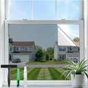 rabbitgoo One Way Privacy Window Film Window Tint for Home with Tools, UV Blocking Heat Control Static Cling No Glue, Daytime Privacy See Out Not in, 35.4 in X 6.5 Feet, Silver