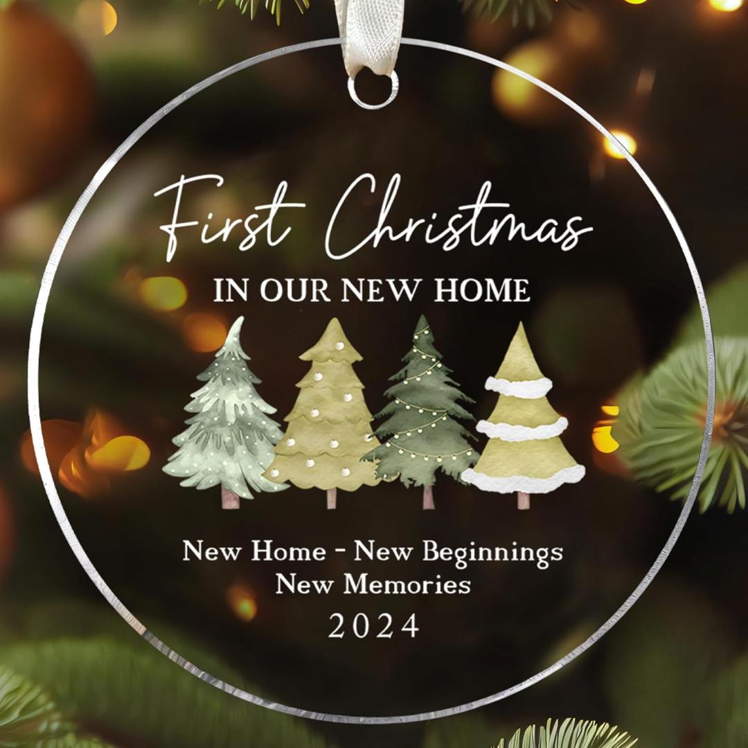New Home Ornament 2024 - First Home Ornaments 2024, Our First Home Ornaments 2024 - Acrylic New Home Ornament 2024