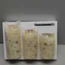 Eywamage Birch Bark Flameless Pillar Candles with Remote, Flickering Rustic Battery LED Wood Candles Set of 3