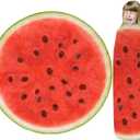 Watermelon Blanket, Funny Food Blanket for Adults & Kids, Realistic 36 Inch Round Throw (Color18)
