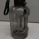 AQUAFIT 64 oz Water Bottle with Time Marker - Straw & Chug Lid - BPA Free Half Gallon Gym Water Bottle with Handle - Big Gallon Jug (Gray, 64 Ounces)