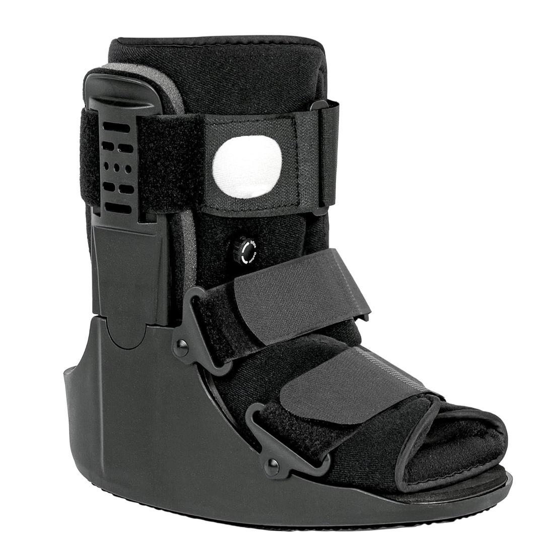 Jewlri Air Walking Boot, Fracture Boot Short Walker Protection Fits Left or Right Foot Ankle Support for Injuries Fractures Sprains Black, Medium