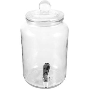 Garneck Soaking Wine Dispenser Jar Spigot Airtight Glass Beverage Container for Home Kitchen Drink Storage Capacity for Juices Fruit Wines and Cold Beverages