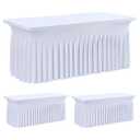 leegleri 2 Pack White Spandex Fitted Table Clothes for 6 Foot Rectangle Tables, Wrinkle Free 6ft Fitted Table Cover, Spandex Table Skirt for 6FT Rectangle Tables-for Banquet Weddings Parties
