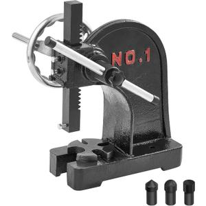 VEVOR Arbor Press, 1 Ton Manual Arbor Press with Handwheel, 5.9" Maximum Height, Cast Iron Heavy-duty Manual Desktop Arbor Press, Precision Hand Press for Stamping, Bending, Stretching, Forming