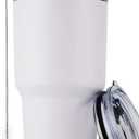 DS 30oz White Tumbler Stainless Steel Double Wall Vacuum Insulated Mug with Straw and Lid, Cleaning Brush for Cold and Hot Beverages (30oz White)