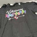 Veterinary Receptionist Gift Rainbow Paw Print Heartbeat Vet Tech T-Shirt (XXXL)