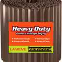 LAVEVE Corrugated Metal Garden Edging 10" x 20Ft, Landscape Edging Border for Lawn, Flower Bed, Garden Fence, Paver Edging (Coffee)