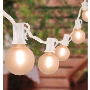 GOOTHY Outdoor LED String Lights, 50Ft with 52 Frosted White LED Globe Bulbs, Waterproof for Indoor/Outdoor Use, Perfect for Garden, Bistro, Pergola, Tents & Decorations, White