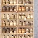 ANTBOX Portable Shoe Rack Organizer for Closet Entryway, Stackable Sneaker Storage Shoe Cabinet with Magnetic Clear Door, Large Plastic Storage containers Bins with Lids 10 Tiers 40 Pairs