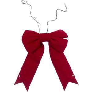 Vickerman 18" x 23" Red Canvas 4 Loop Outdoor Christmas Bow with UV Treated Material and Wire to Hang.