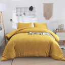 Pureant Mustard Comforter Set California King Dark Yellow Bedding Comforter Sets Solid Yellow Cal King Comforter for Women Girls Soft Plain Turmetric Comforter Sets Solid Ginger Blanket