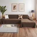 MYSKY HOME Sectional Couch Cover for Dogs, 2 Pieces Couch Covers for L Shape Sofa, Sofa Cover Washable, Furniture Protector Chaise Lounge Cover for 2-3 Cushion Couch (71"x118"+71"x118", Brown)