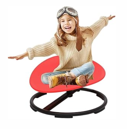 makarci Spinning Chair for Autistic Kids - Kids Sensory Chair, Sit and Spin Toys for Toddlers, Autism Sensory Products for Body Coordination & Balance, Sensory Play(Red)