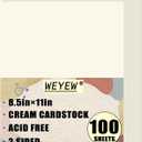 100 Sheets 65lb Cream Cardstock, 8.5" x 11", Printer Off-White Paper for DIY Craft Card Making Premium Card Stock Blank Invitation Paper Greeting Cards, 65LB Cover 180 GSM